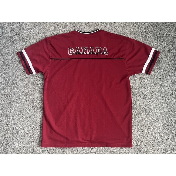 Canada Athletics Team Canada Soccer Hockey Jersey Maple Leaf Embroidered Red L - Picture 2 of 6